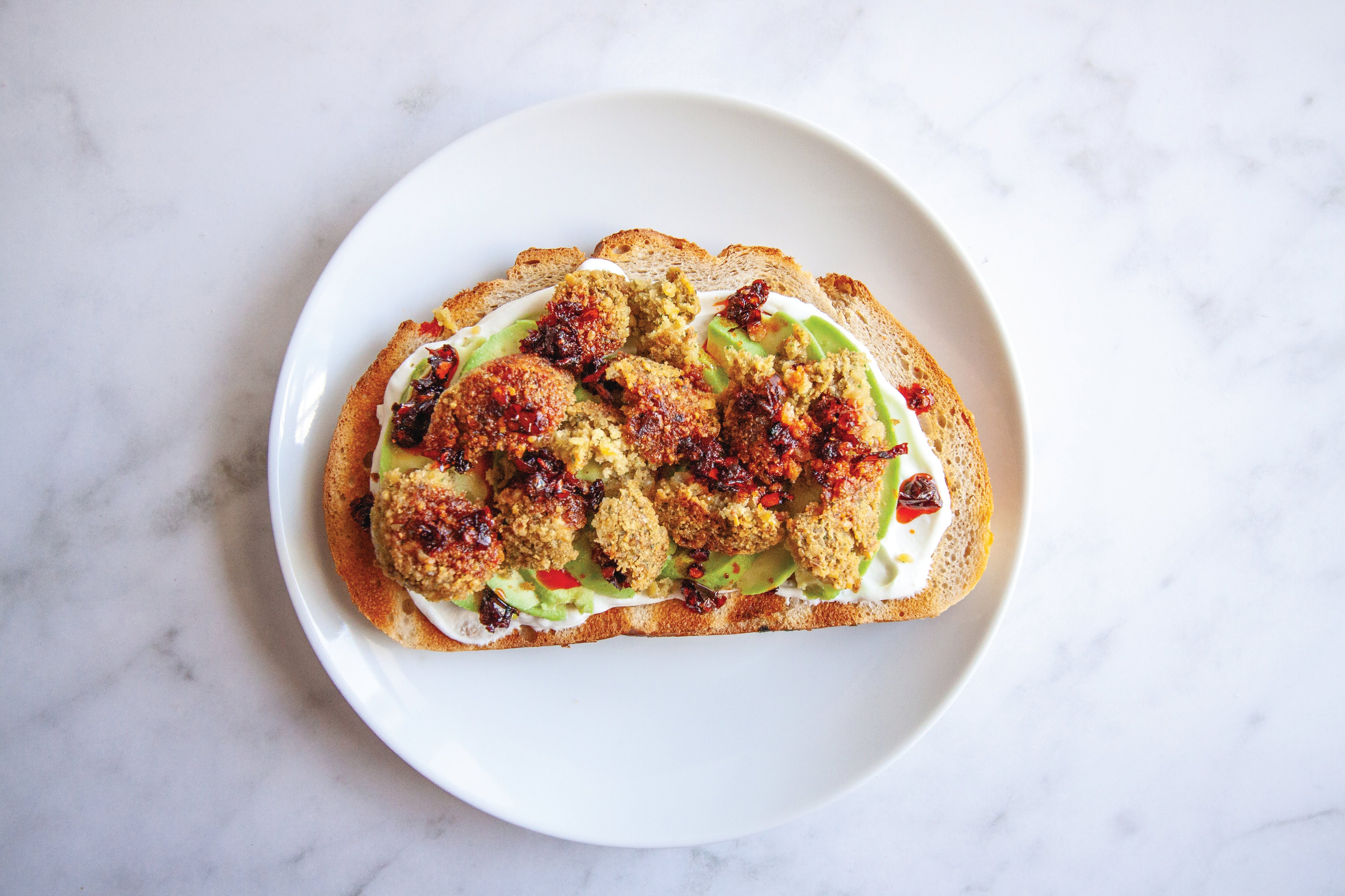 Falafel Avocado Toast – Afia