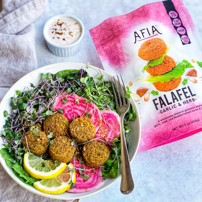 Falafel Spinach and Sprout Salad