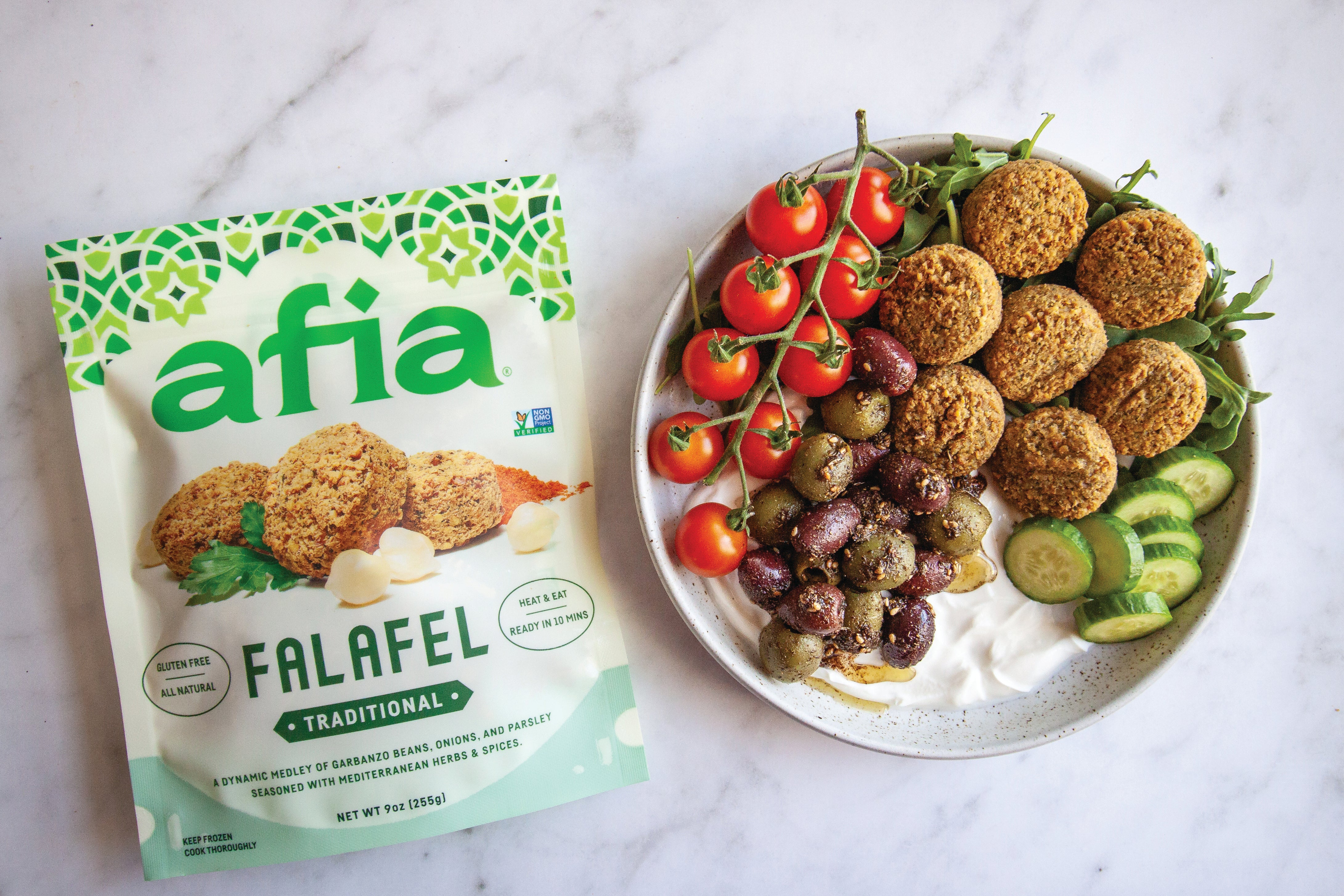 Mediterranean Mezze Plate with Falafel and Labneh – Afia