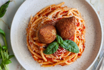 Spaghetti with Kibbeh: A Mediterranean Weeknight Dinner