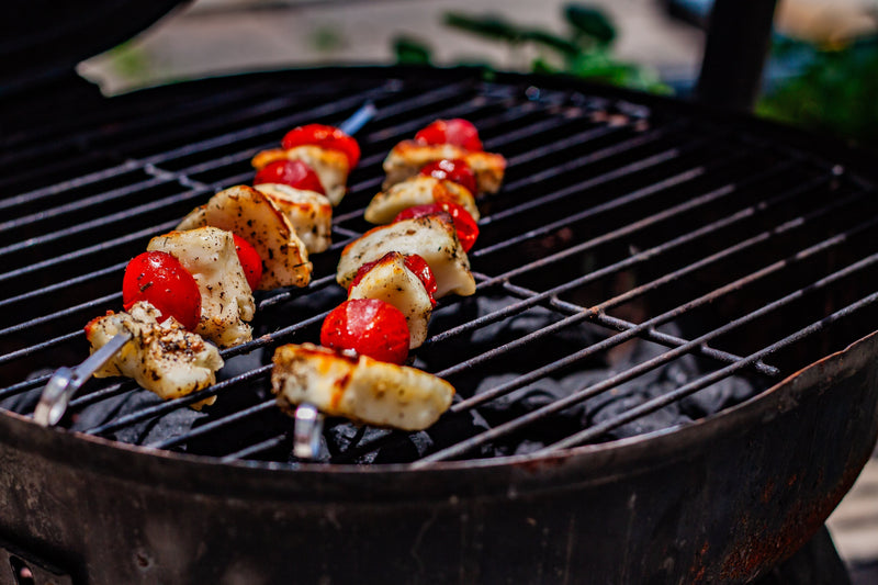 Grilled Za'atar Tomato and Halloumi Skewers