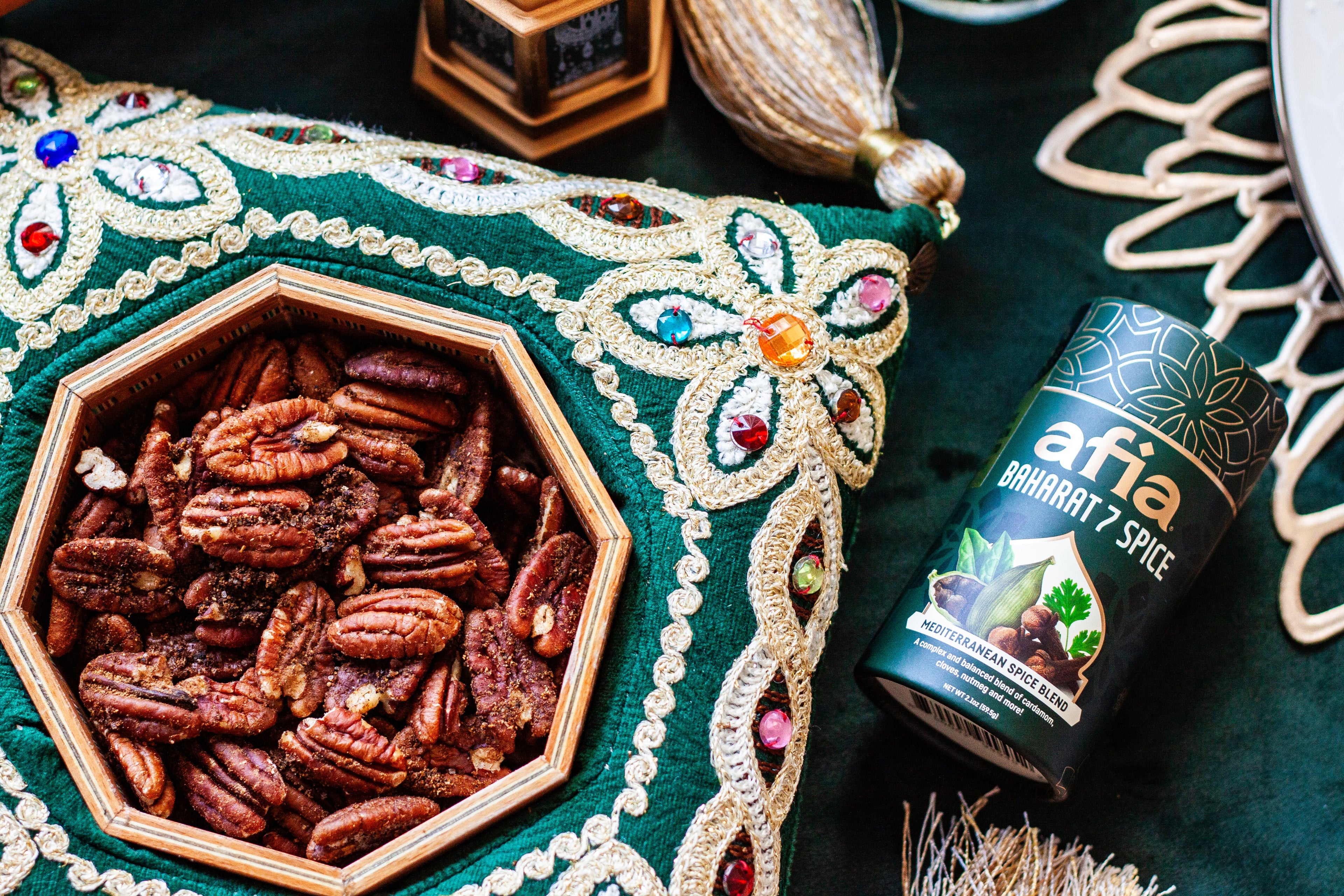 Baharat Spiced Toasted Pecans with Brown Butter and Sea Salt