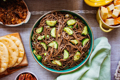 Meal Prep Mediterranean Soba Noodle Bowls with Sumac, Mint, and Aleppo Pepper