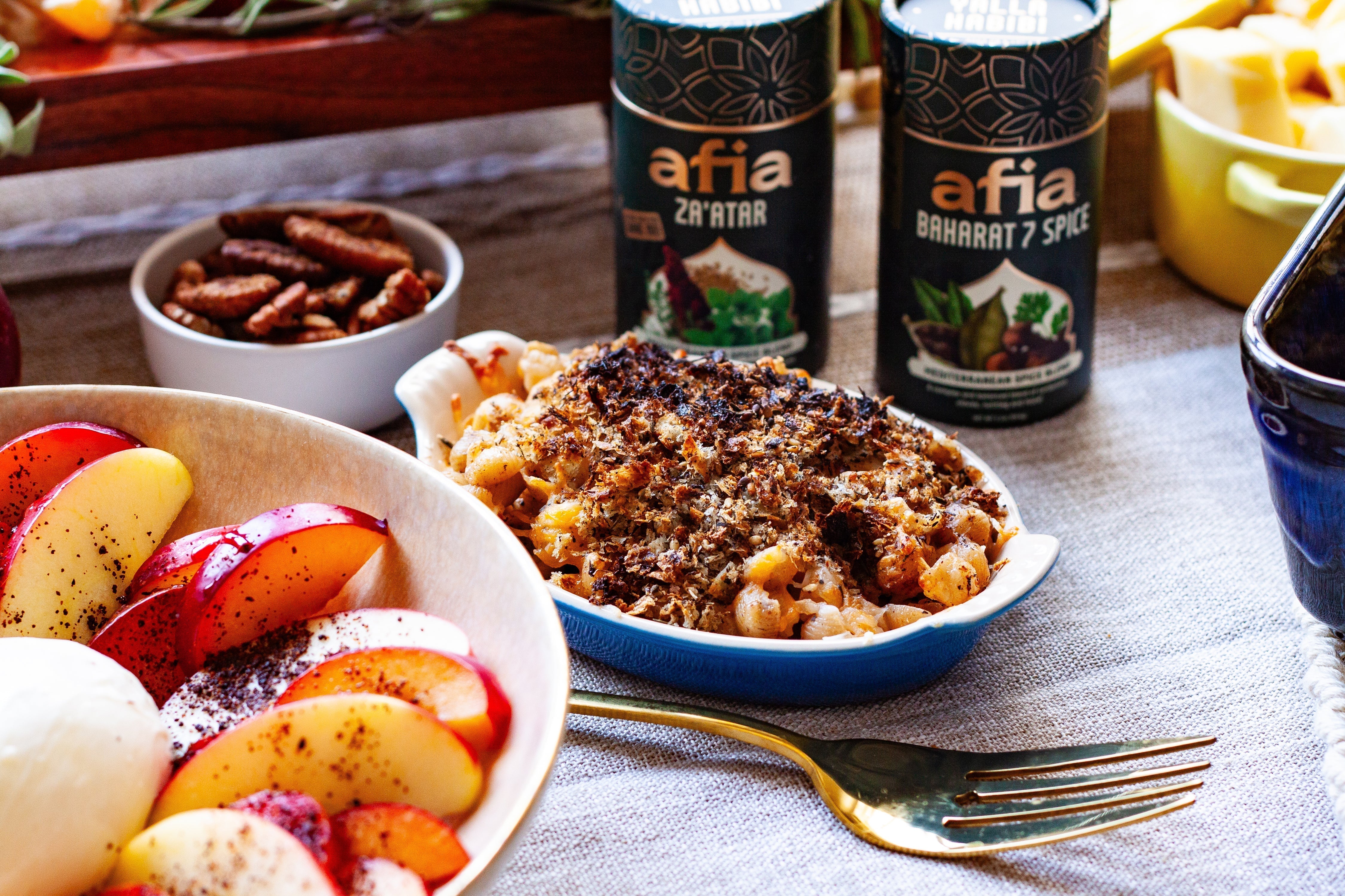 Middle Eastern Inspired Mac and Cheese with Baharat and Za'atar – Afia