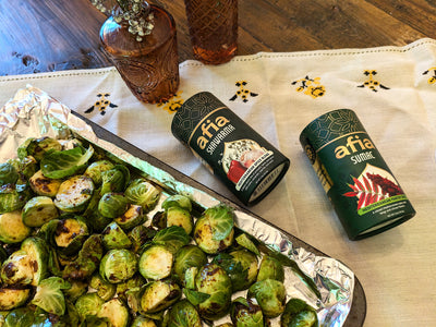 Sweet & Spicy Roasted Shawarma Brussels Sprouts