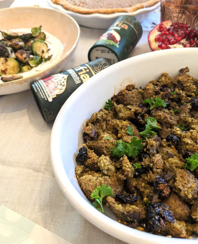 Easy Falafel Stuffing with Sage, Ginger, and Dried Cranberries