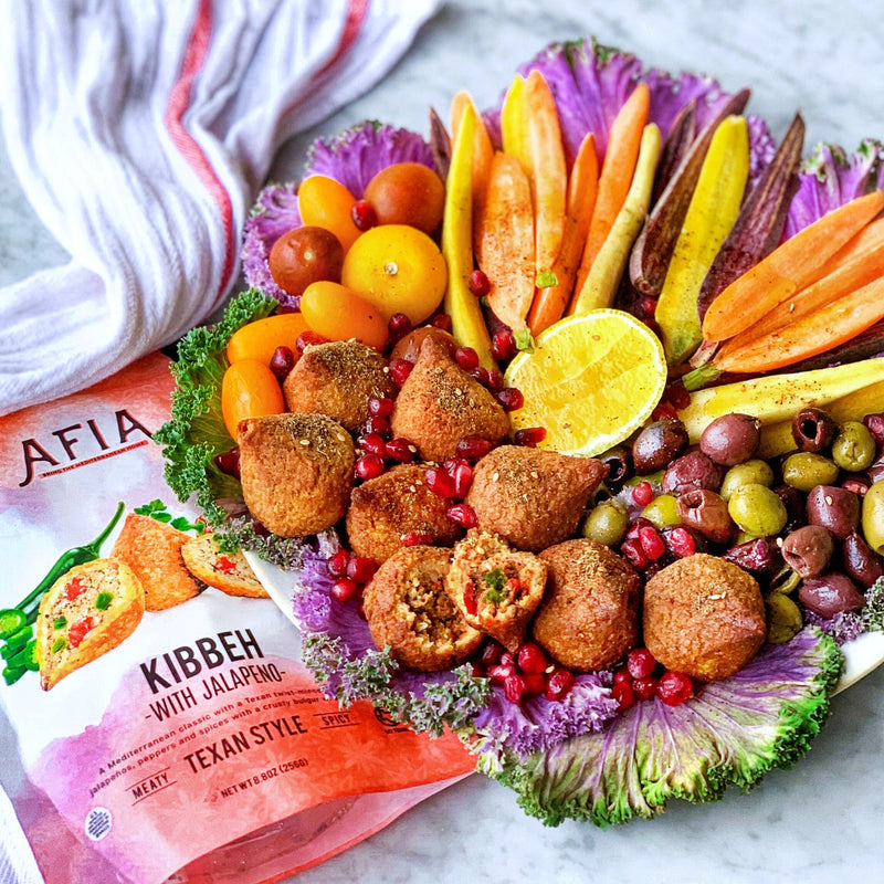 Veggie bowl featuring Afia Kibbeh 
