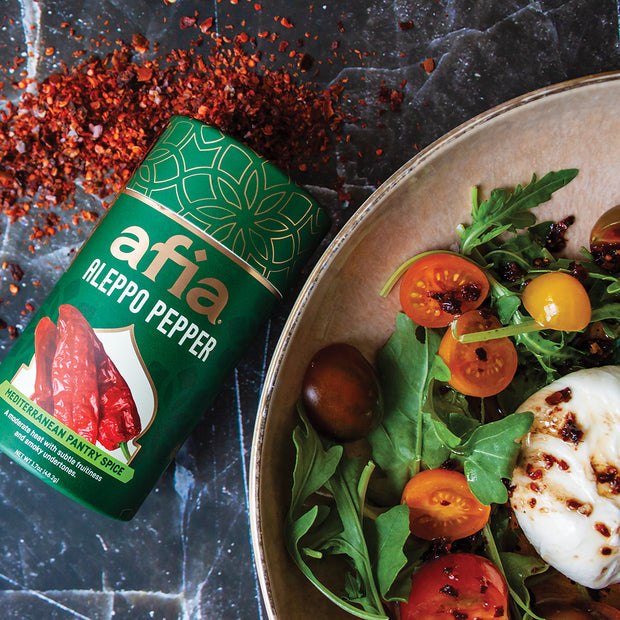 Afia Aleppo Pepper buratta salad