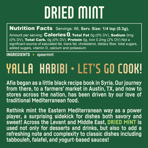 Dried Mint Mediterranean Pantry Spice