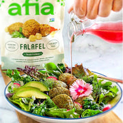 Salad featuring Afia Traditional Falafel. 